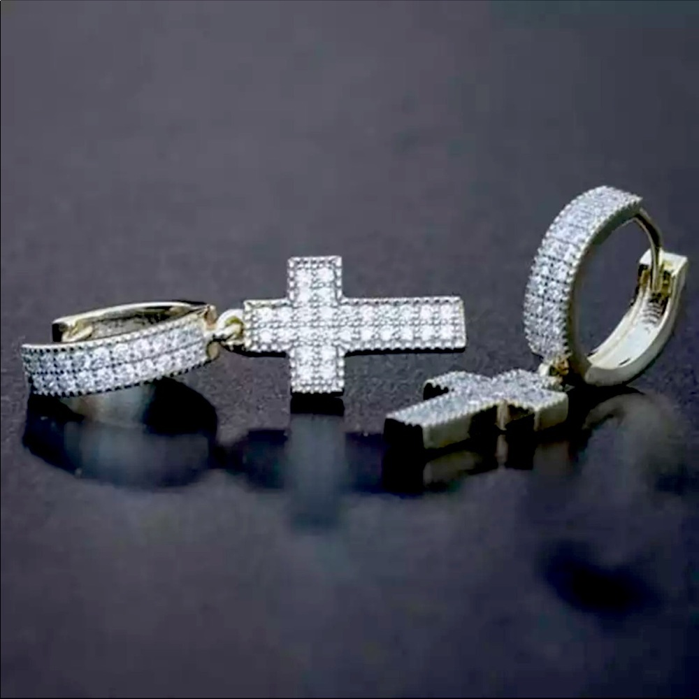 💙Stylish Cross - Shape Sterling Silver Earrings - Picture 3 of 5